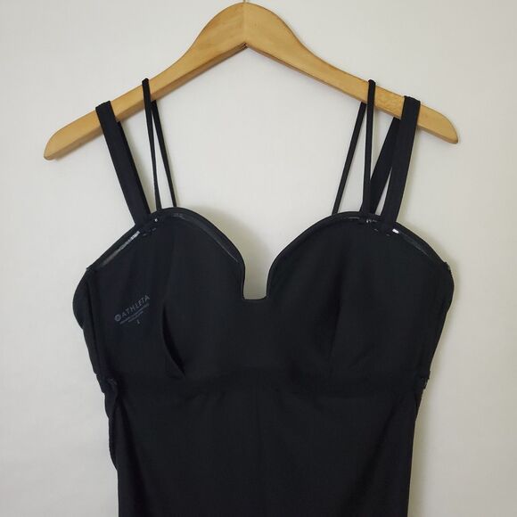 Athleta Swimsuit Size L Aqualuxe Square Plunge One Piece Black - Picture 7 of 9